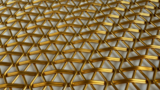 Fysieke weergave van metalen gekrompen gaas.