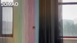 Fabrieksopnamevideo: veelkleurige metalen haakgordijnen