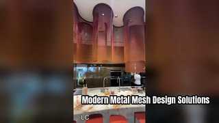 Spiraalvormige metalen gaasplafond Architecturale gaasdecoratie Privacyscheidingswand