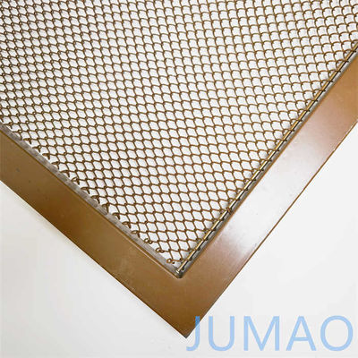 Custom Mesh Screen Divider Architectonisch Geweven Metalen Mesh Champagne Gold
