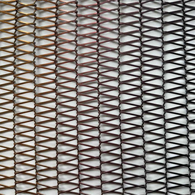 Coiltechnologie Metalen gaas gordijnen Op maat gemaakte messingmaterialen