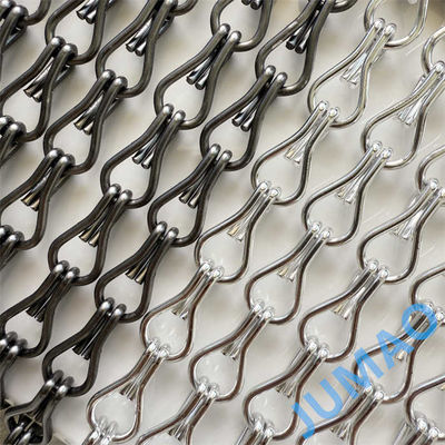 Kettinggrootte 12 mm*24 mm Metalen ketenverbindingsgordijnen ontworpen voor industriële constructies