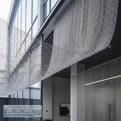 Flexibel roestvrijstalen architectonisch gaas, ideaal voor gevels, plafonds, scheidingswanden en innovatieve architectonische ontwerpoplossingen