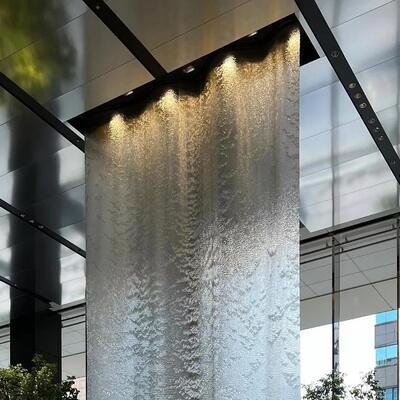 Geweven roestvrijstalen gaas Roestvrij stalen watergordijn Waterscape-sculptuur
